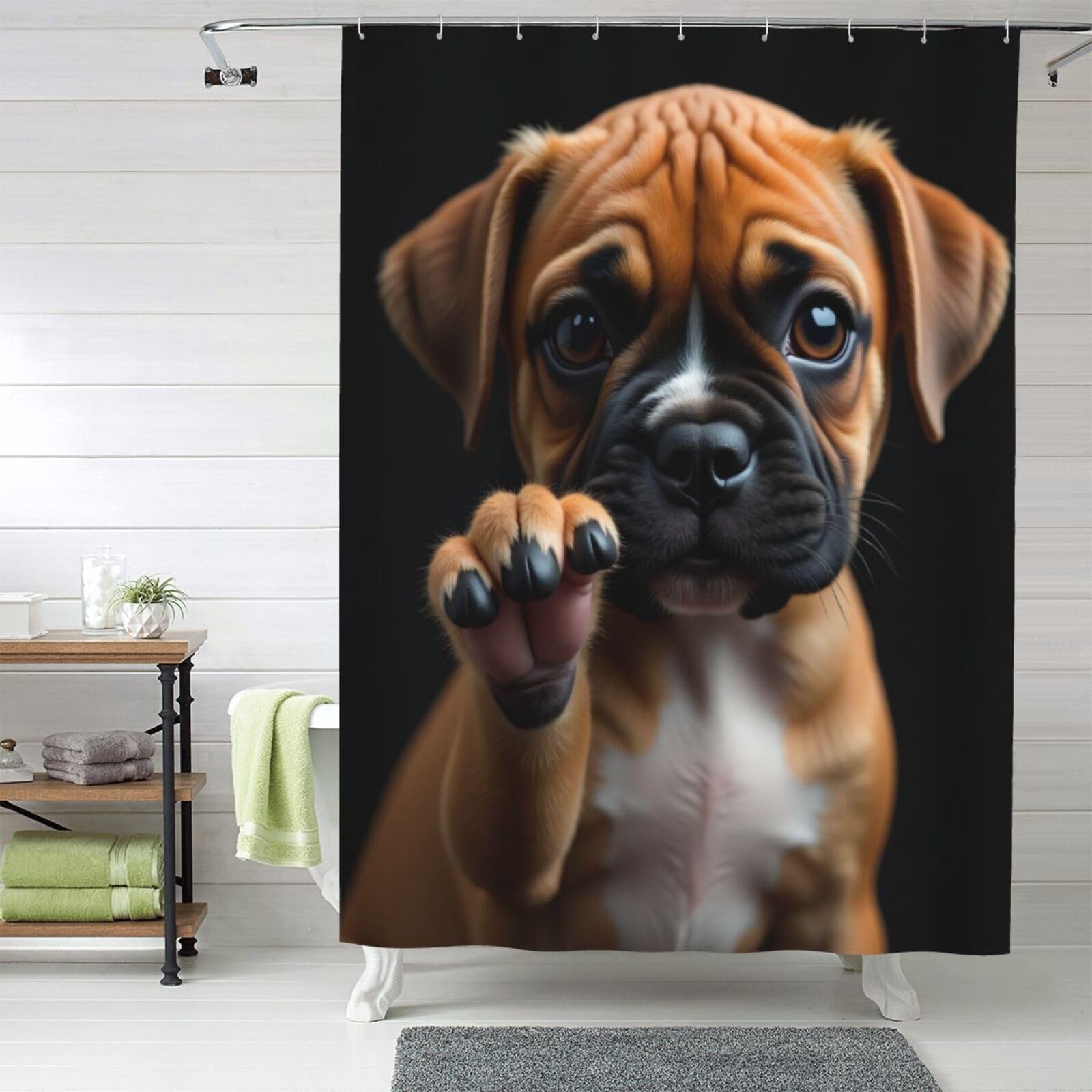 Rideau de douche en tissu épais n° 58 lavable pour salle de bain 152x183 cm