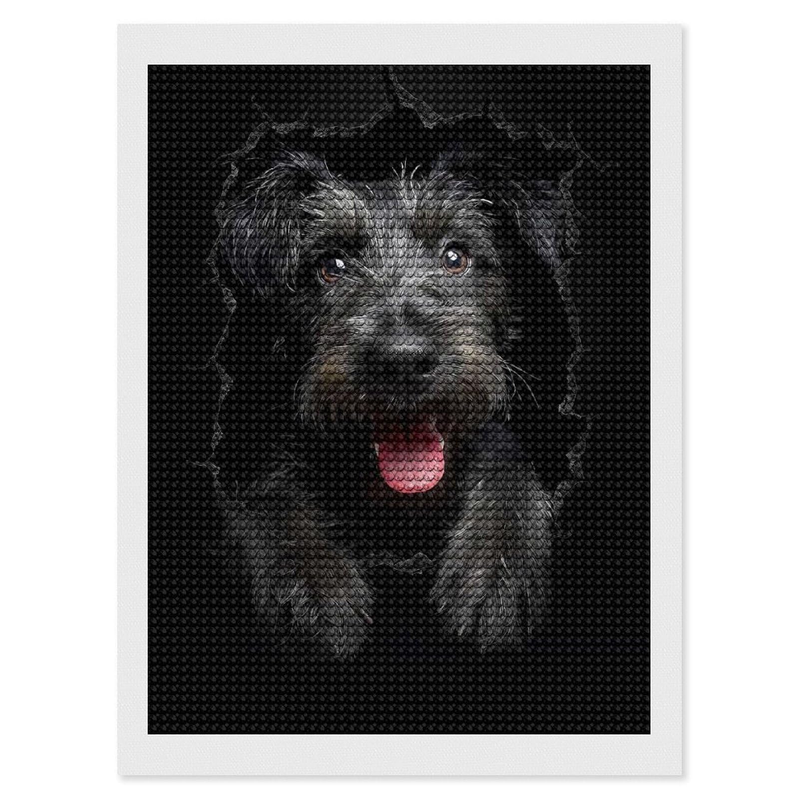 Junmoney Irish Wolfhound Diamond Art Kit 12"x16", Gift Idea, for Family Craft Time, Mindful Craft Activity, Boho Decor, Relaxing DIY Hobby