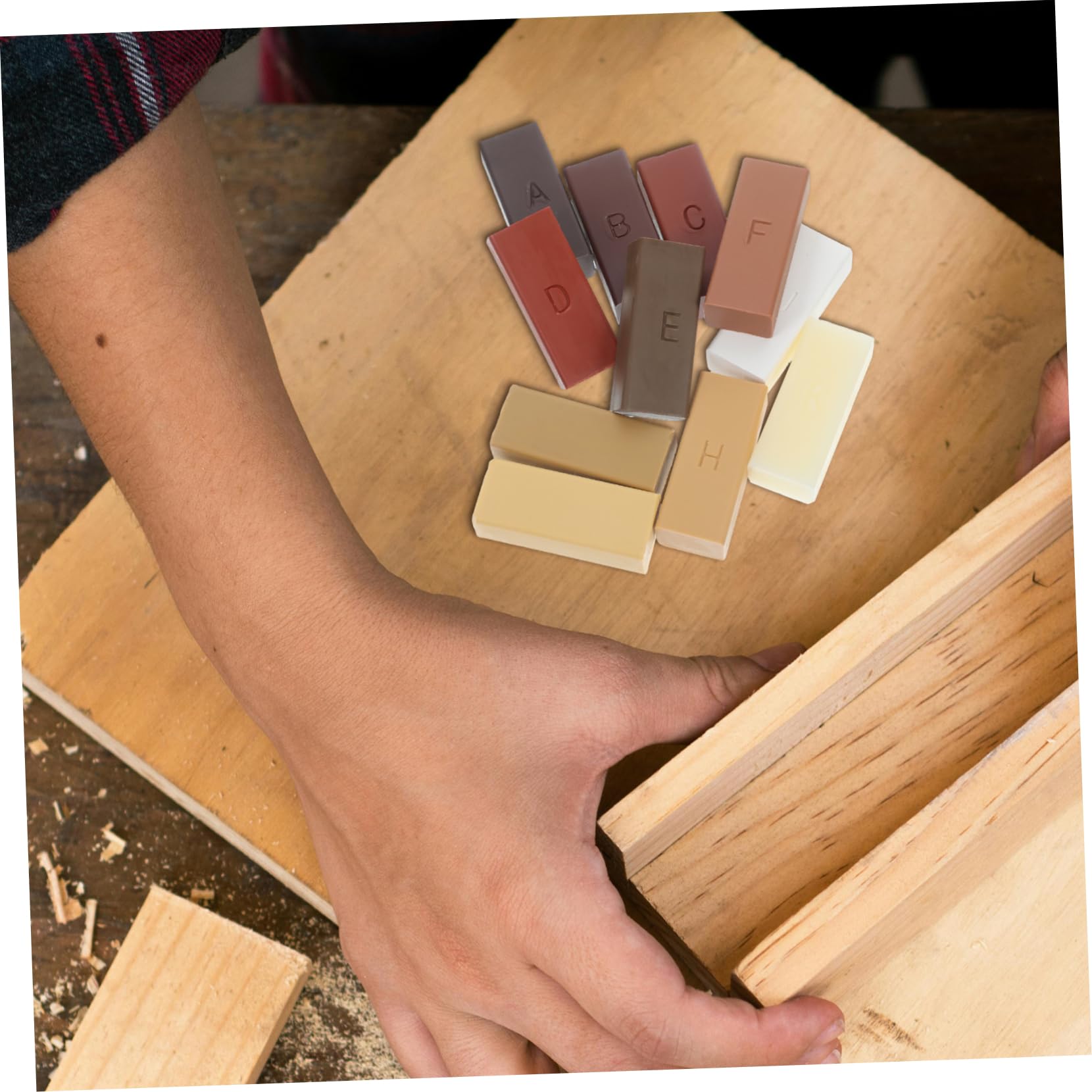 Cera Riparazione Parquet 11 Pezzi Resina per Graffi Rapidi | Pvc Vinile Tavola, Fai da Te Semplice, Finitura Rapida per Ritocchi su Porta