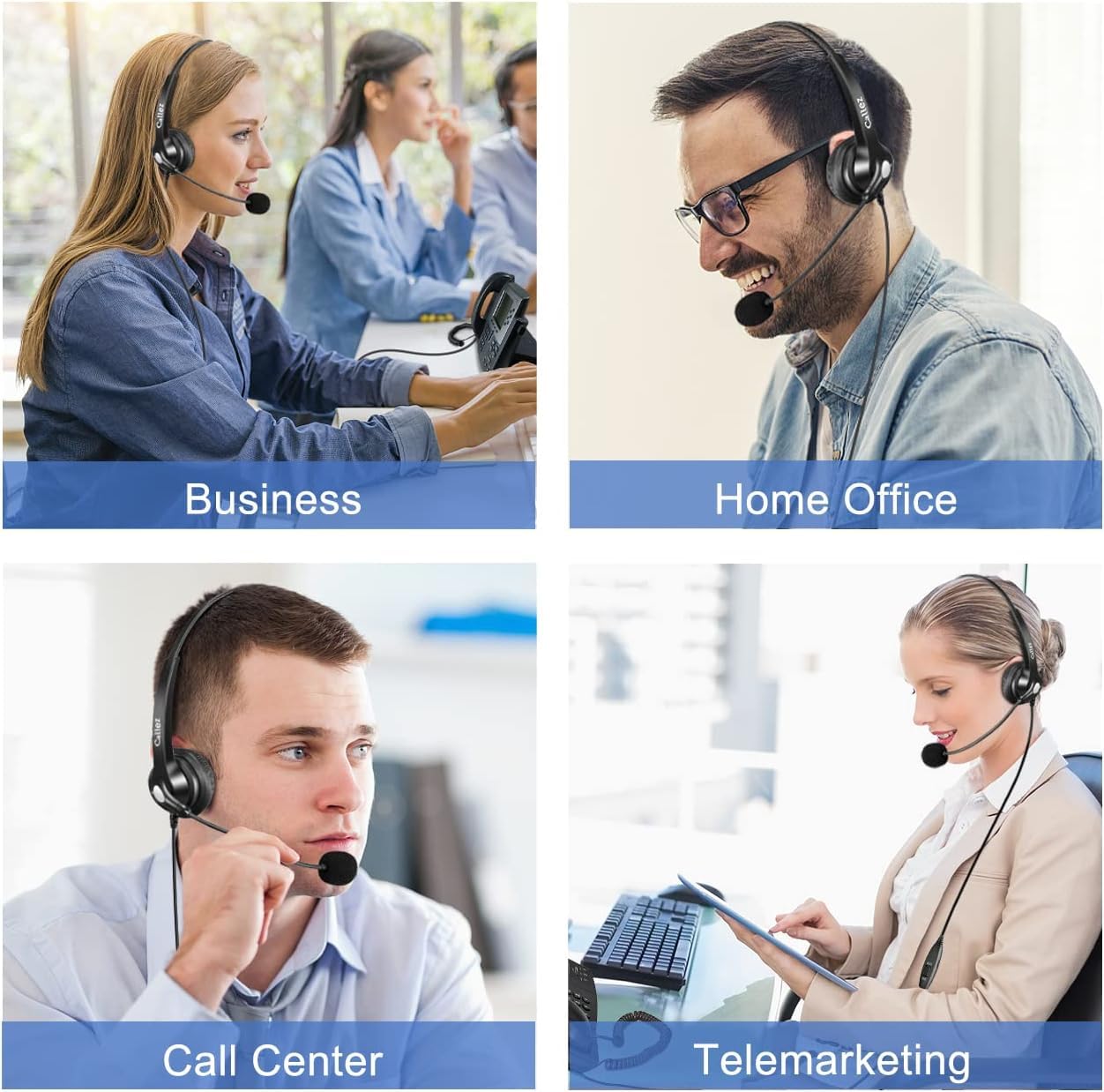 Casque Téléphone Fixe RJ9 avec Micro Anti-Bruit, Oreillette Filaire pour Cisco 7962G 7861 7821 7941G 8841 8845 8861 7811 6851 Bureau Centre d'appel Téléphones VoIP, Plantronics M12 M22 Amplificateur