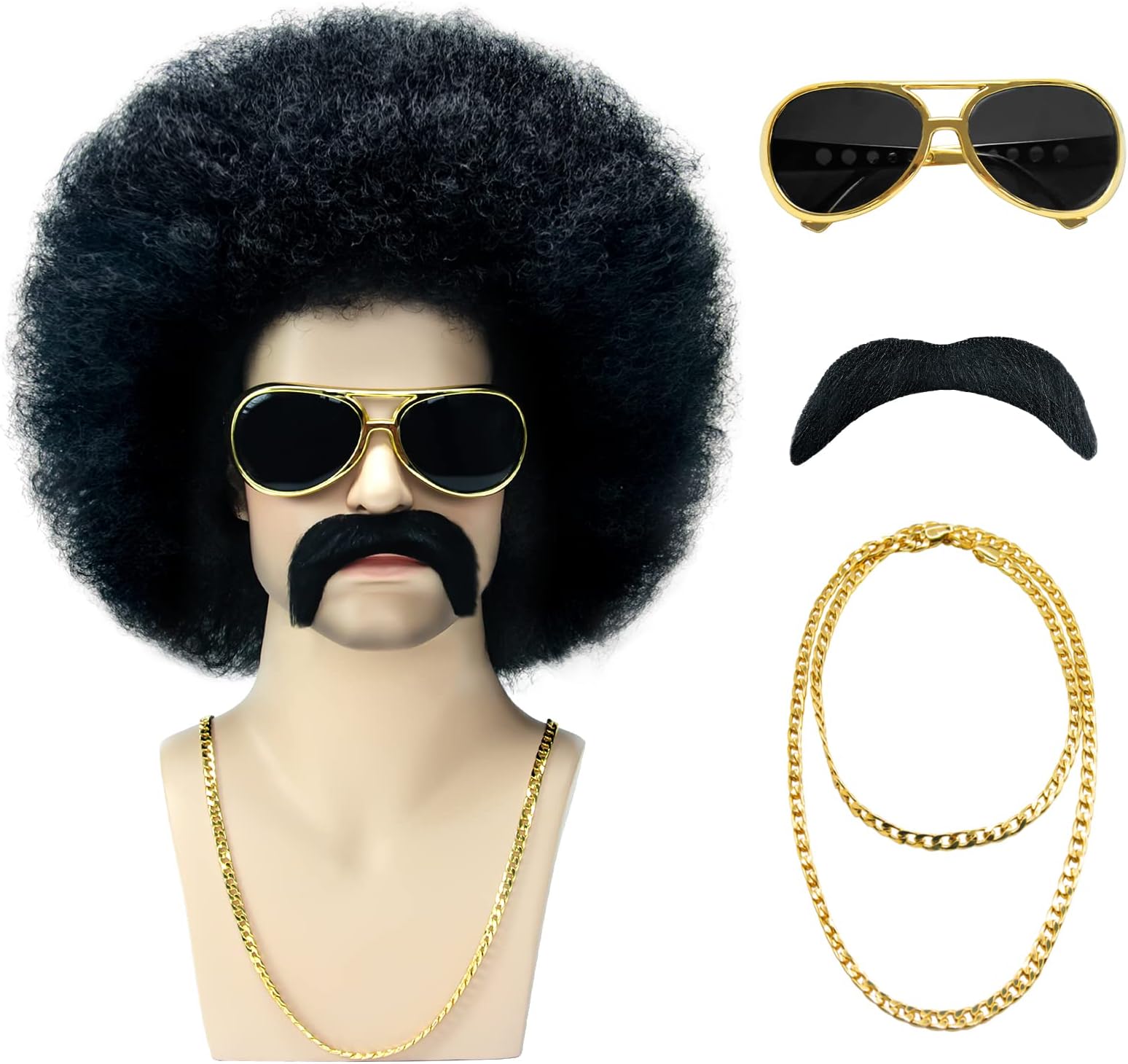 Fenspeed Afro Wig Men 70s Wig for Men 80s Wigs for Men