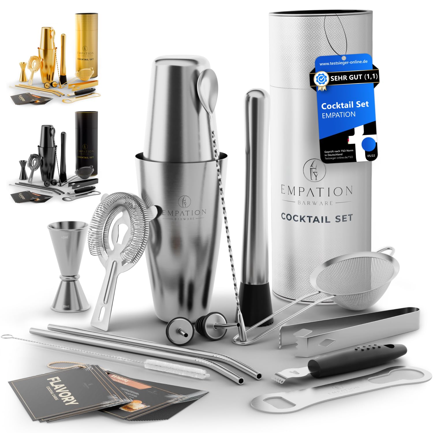 Cocktail Shaker, 14-Piece Cocktail Set with 825 ml Boston Shaker, Cocktail Accessories Including Recipe Cards, Bar Set for Beginners and Professionals, Cocktail Shaker Set Perfect as a Gift