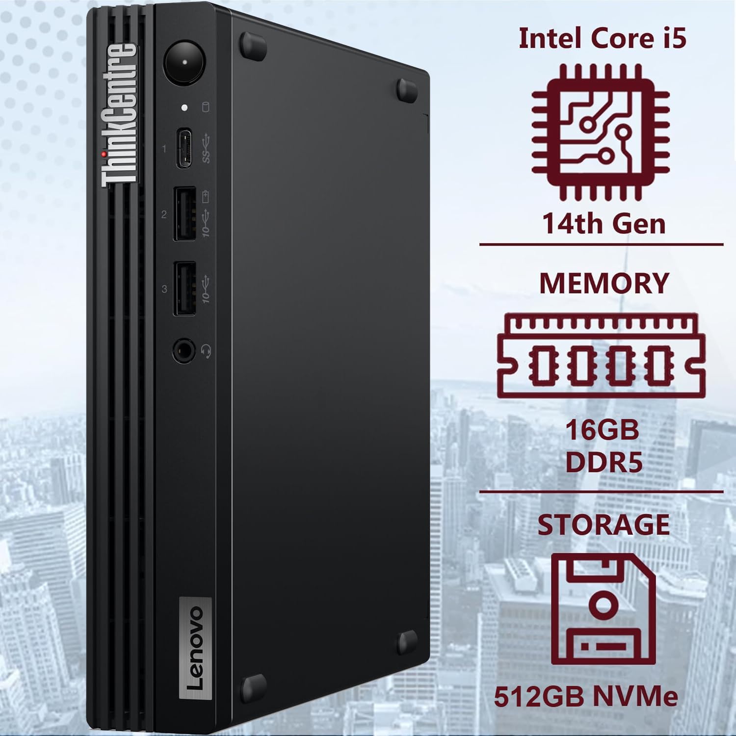 Lenovo V55T（Ryzen5 3400g／16GB／NVMe 1TB） Lenovo V55t-15API - tower Ryzen 5 3400G 3.7 GHz - 8 GB - SSD 256