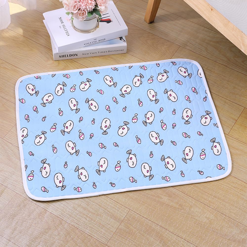 Pet Cooling Mat for Cats - 2026 New Soft Large Cool Pad, Non-Slip Mesh Bottom, Self Ice-Silk Polyester, Waterproof, Easy Clean, for Dog Crate, Car, Outdoor (Blue,M-50 * 40cm)