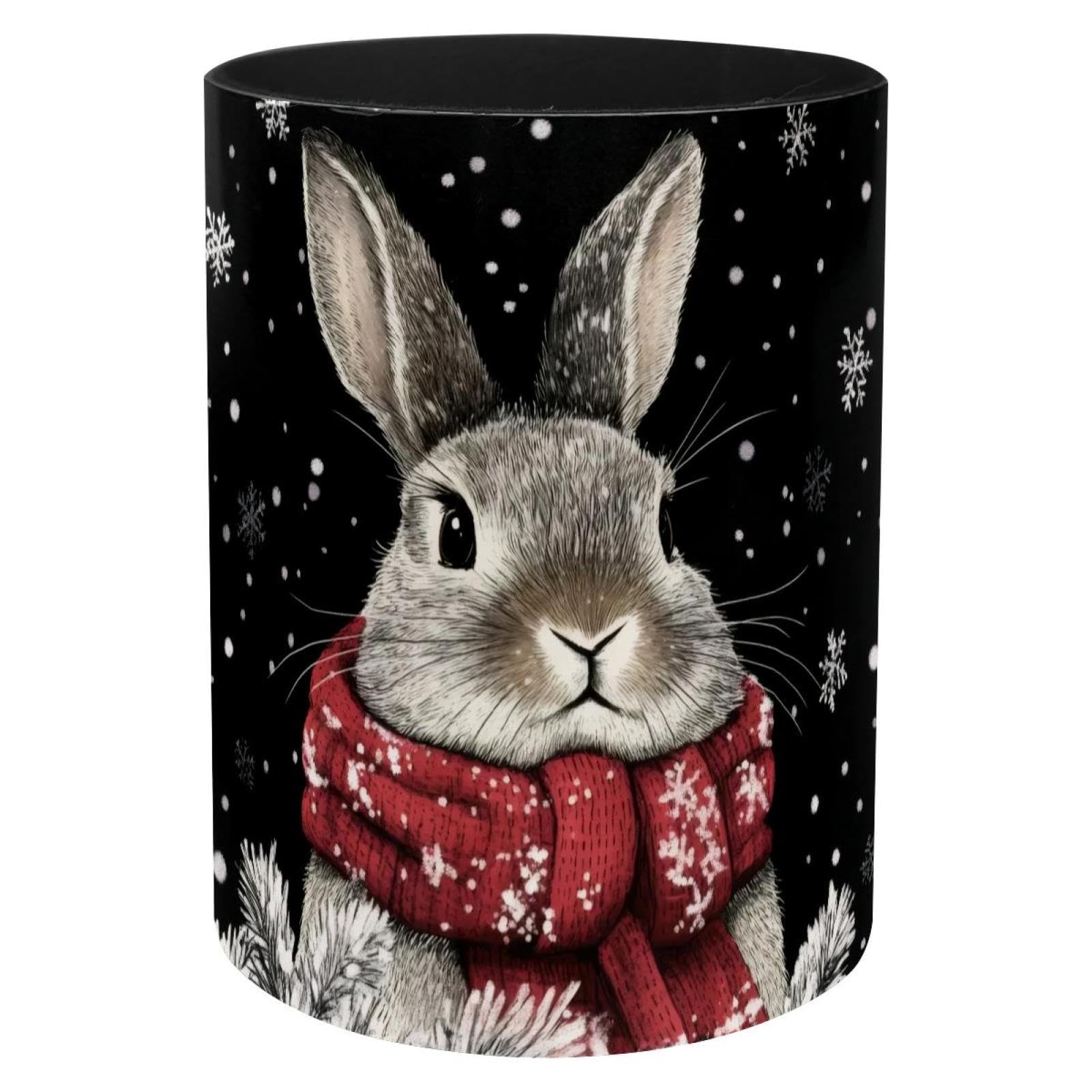 Porte-stylo en métal lapin d'hiver pour l'organisation de bureau à la maison