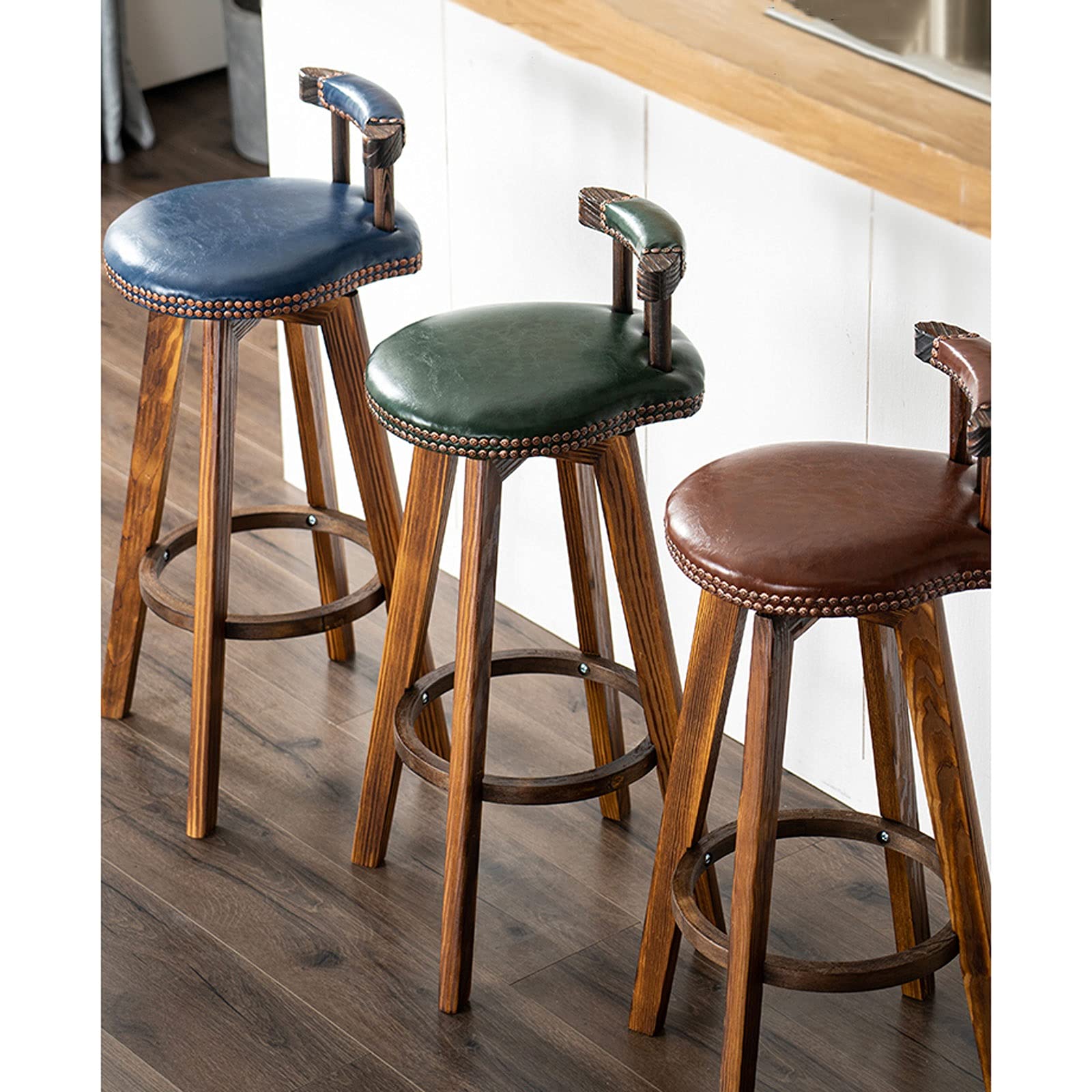 Amazon｜Barstool Counter Bar Chair, Swivel Vintage Barstool With