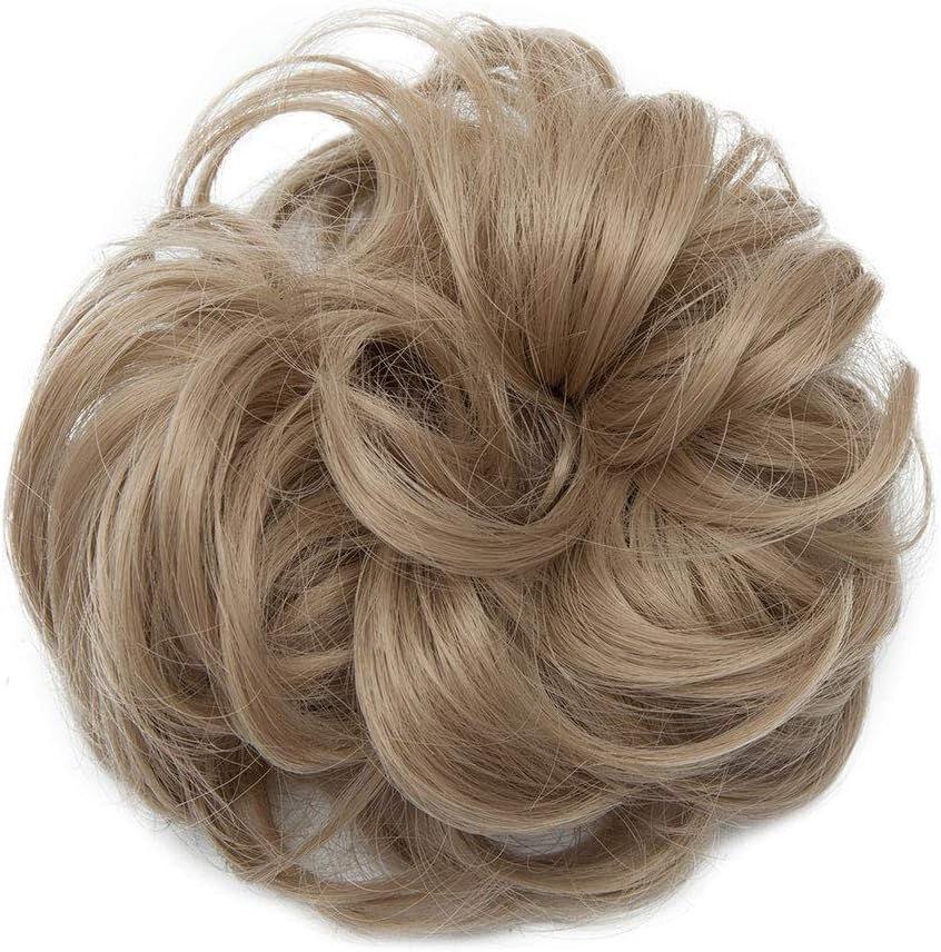 Scrunchy Scrunchie Bun Updo Hairpiece Hair Ribbon Ponytail Extensions Wavy Curly Messy Bun Donut Chignon Hair Piece Wig Dark Ash Blonde - Image 4
