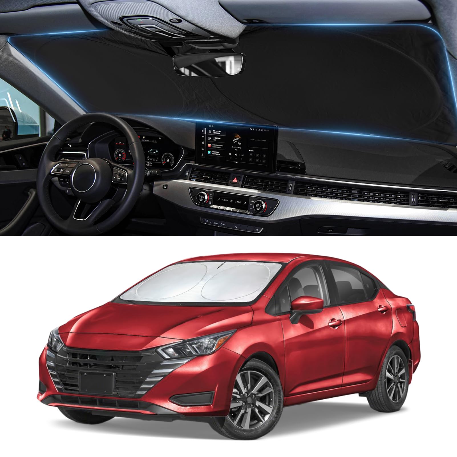 Sun Shade for Nissan Versa 2020 2021-2025 2026 Windshield Sunshade