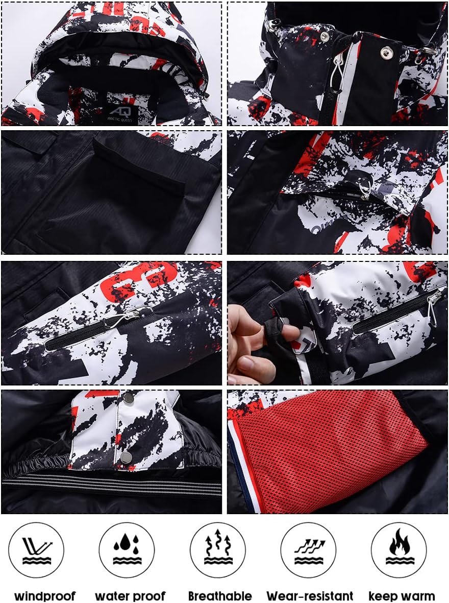 WOWULOVELY Men's Winter Snowsuit Waterproof Windproof Mountain Jacket and Pant Sets Insulated Snowboarding Skisuit - Image 5