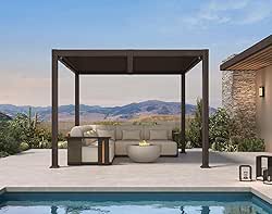 PURPLE LEAF 10' x 10' Louvered Pergola Outdoor Adjustable Louvre