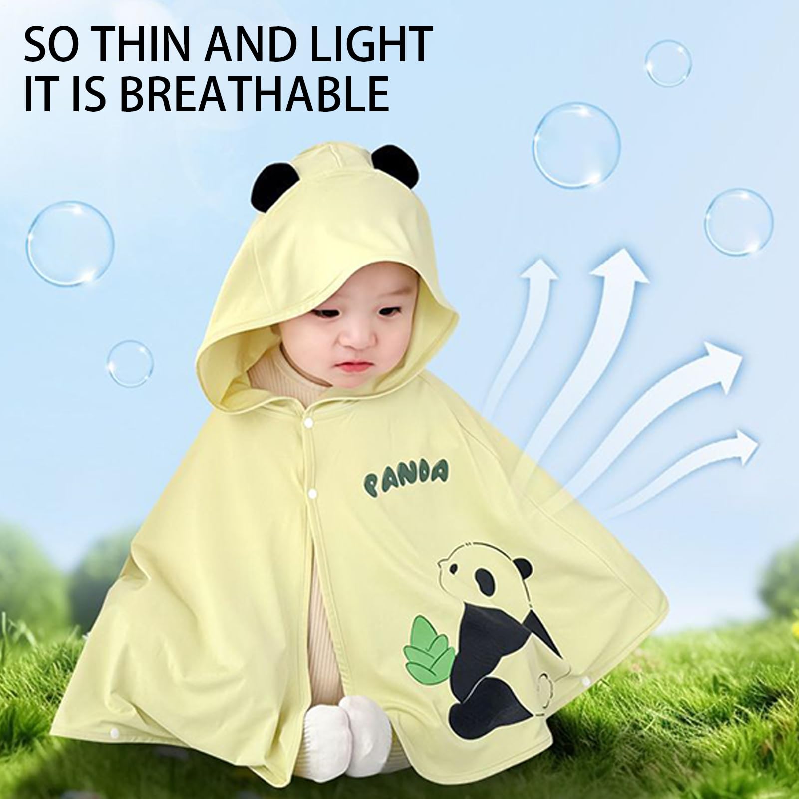 Protection UV Vêtements Bébé | UPF 200+ Protection Solaire Sweat à Capuche - Vêtement d'extérieur Lavable Mignon Cape Rafraîchissante pour Voyage Extérieur Été