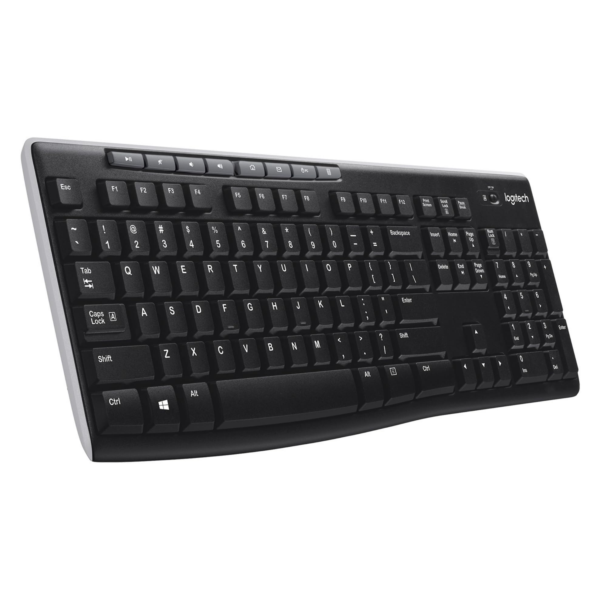 Logitech K270 Kabellose Tastatur für Windows, Belgisches AZERTY-Layout - Schwarz
