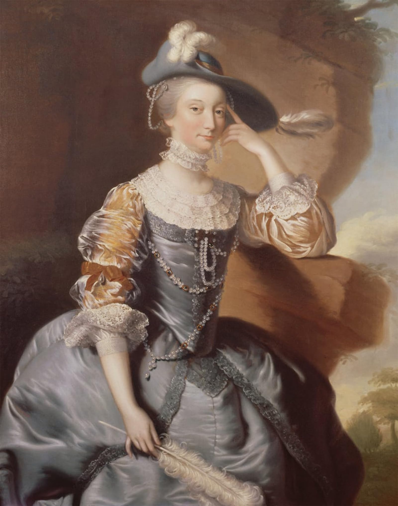 RZHRHJES Vintage Wall Art Picture on Canvas Wall Art Poster Portrait of Mrs Anne Carver by Wright of Derby Canvas Poster for Home Decor 60x90cm