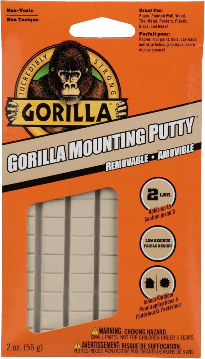 Gorilla Removable Mounting Putty, 84 Pre-cut Squares, Off White (Pack of 3) : Office Products