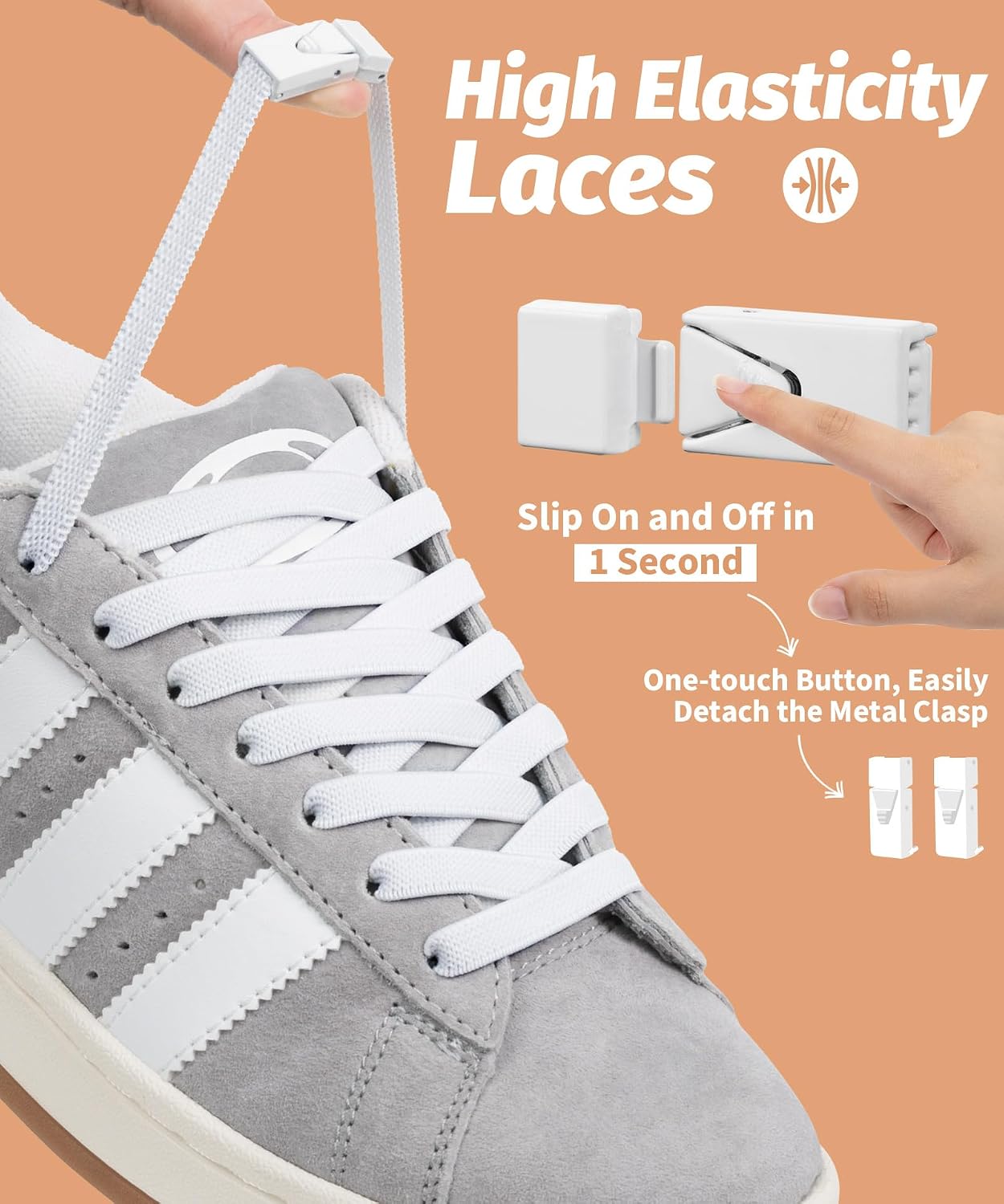 Stepace 2 Pairs Elastic Shoe Laces for Sneakers No Tie Shoelaces for Adults image 2