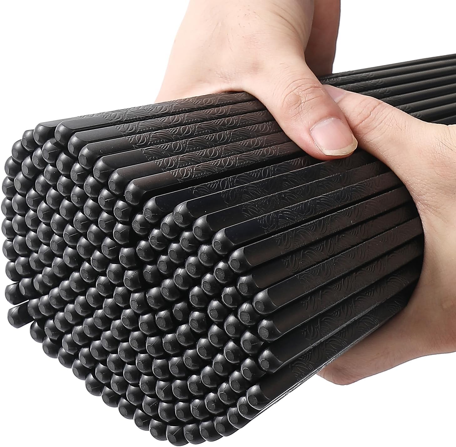 200 Pairs Fiberglass Chopsticks Reusable Chopsticks Dishwasher Safe 9.4 Inches/24cm Non-Slip Japanese Style Sushi Chop Sticks, Black