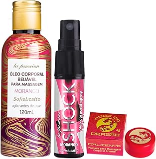 Kit Óleo Beijável de Massagem + Óleo Shock Aquecimento + Pomada Fogo do Dragão