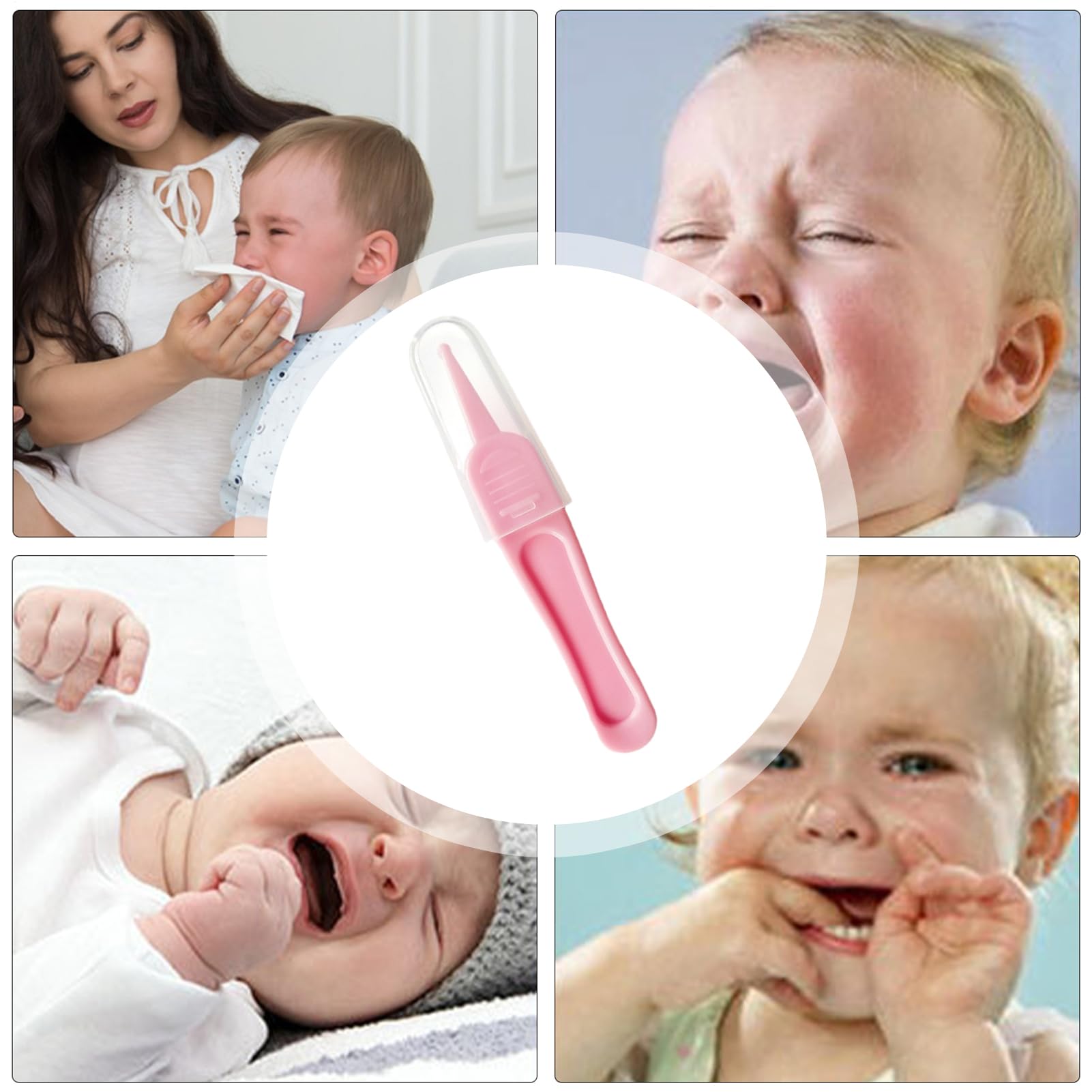 Pinzette per naso, pinzette per la pulizia del naso, detergente per bambini, pinza rotonda, portatile e sicuro e per pulire i condotti uditivi, i passaggi nasali e lo sporco ombelicale