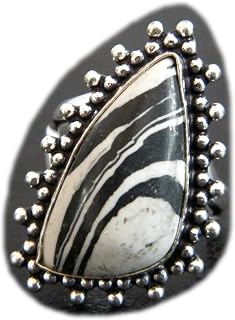 Regnbåge Calsilica ring, silverpläterad ring, handgjord ring, kvinnor smycken, ädelsten ring (storlek 8,25 USA) BRS-11903