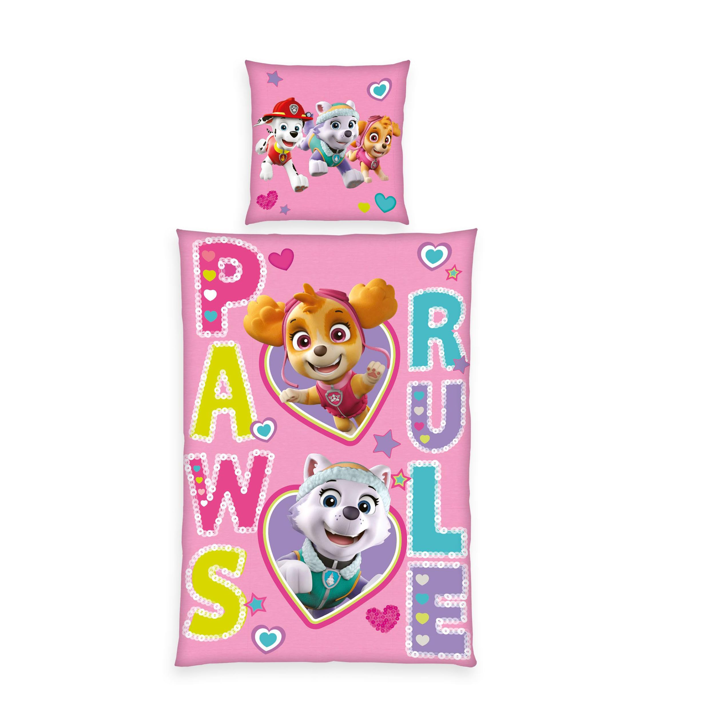 Parure de lit enfant Paw Patrol avec housse couette 135x200 et taie 80x80
