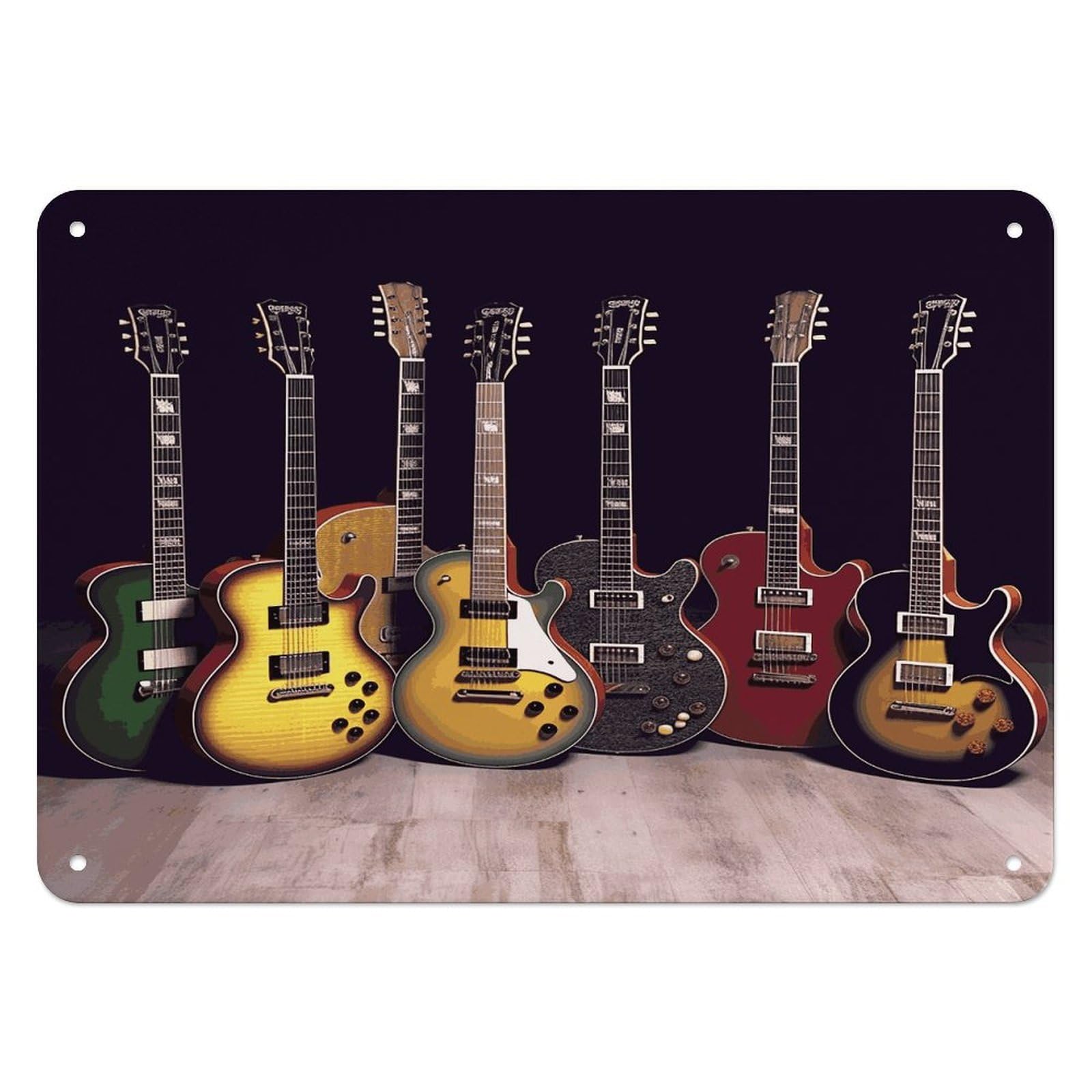 Btcowzrv Style Guitar Collection Metal Sign, 5.5" X 7.9" Tin Wall Decor, Wall Art Plaques For Home Wedding Decor Room Living Room Decoration
