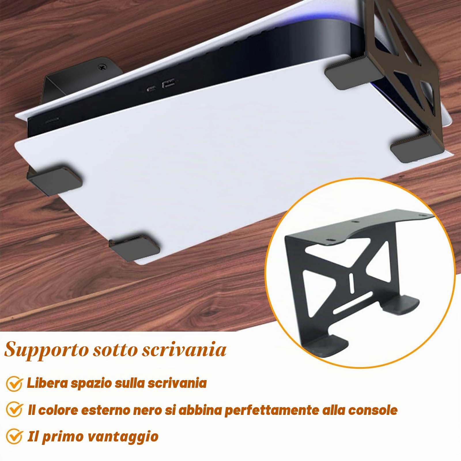 Supporto da scrivania per controller PS5, supporto da tavolo per PS5, supporto da parete compatibile per PS5/Slim facile installazione da attaccare