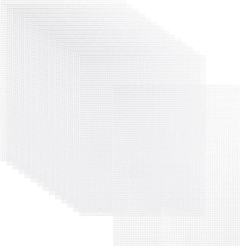 15 hojas de lienzo de plástico, 13 x 10.2 pulgadas, 7 unidades, hojas de lona de malla de plástico transparente para bordar, punto de cruz, hojas de