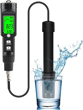 Dissolved Oxygen Meter with ATC, 0-40.00mg/L Measuring Range, Dissolved Oxygen Test Kit for Pond Aquarium Aquaculture, Water Fish Tank, DO Meter with Electrode Filler