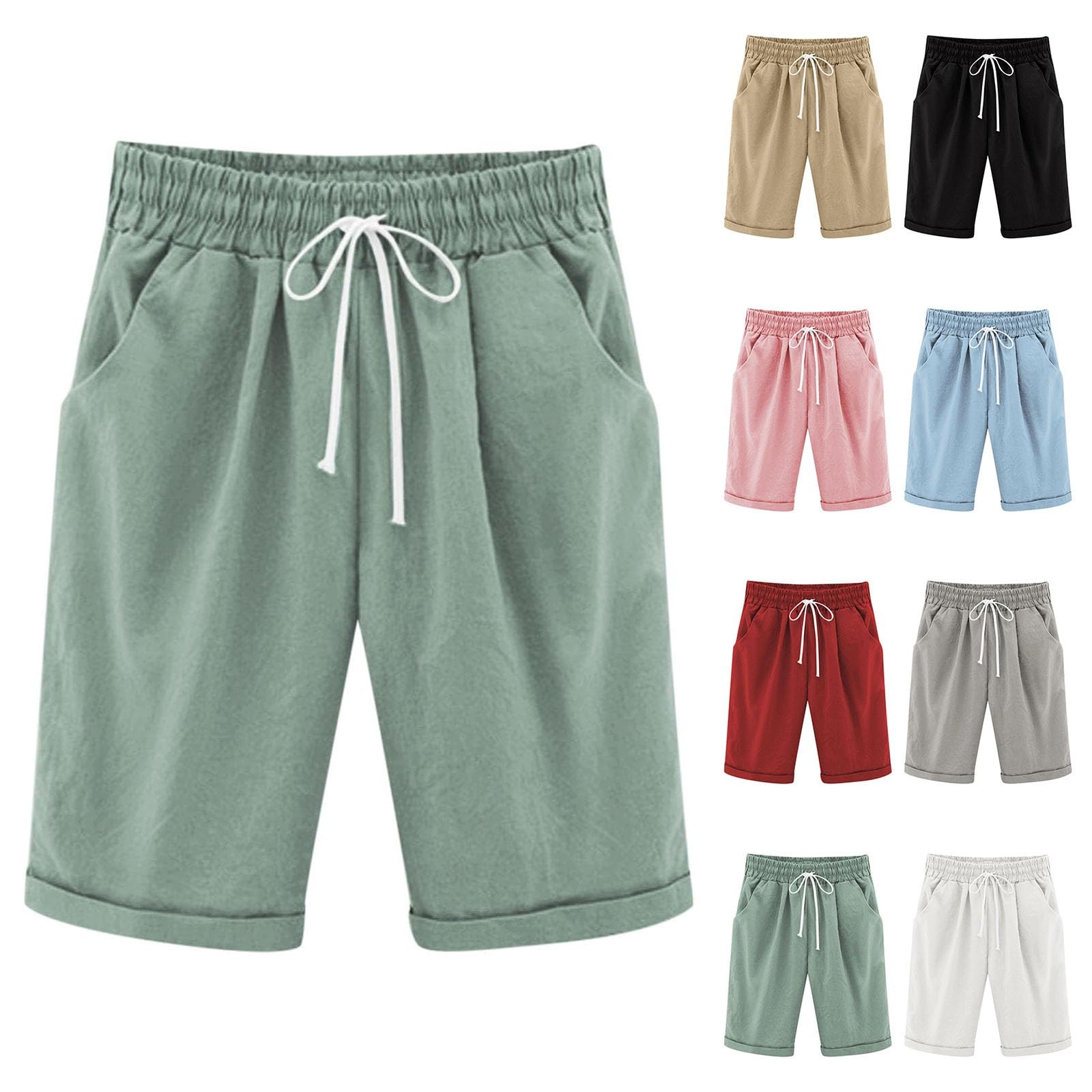 Kids Girls Baggy Wide Leg Casual Capris Pants Teen Drawstring Elastic Waist Cropped Trousers Summer Straight Comfy