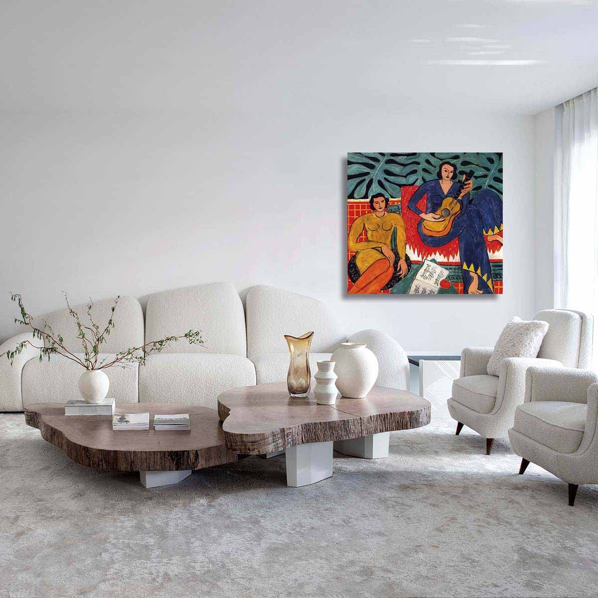 Ltt-Ydd-Ccl Henri Matisse“Música”Lienzos de Artepost impresionismo-Decoración Pared-Lienzo Pinturas Decorativo Poster Impresiones Decoración Del Hogar(46x59cm-18x23inch,Sin Marco)