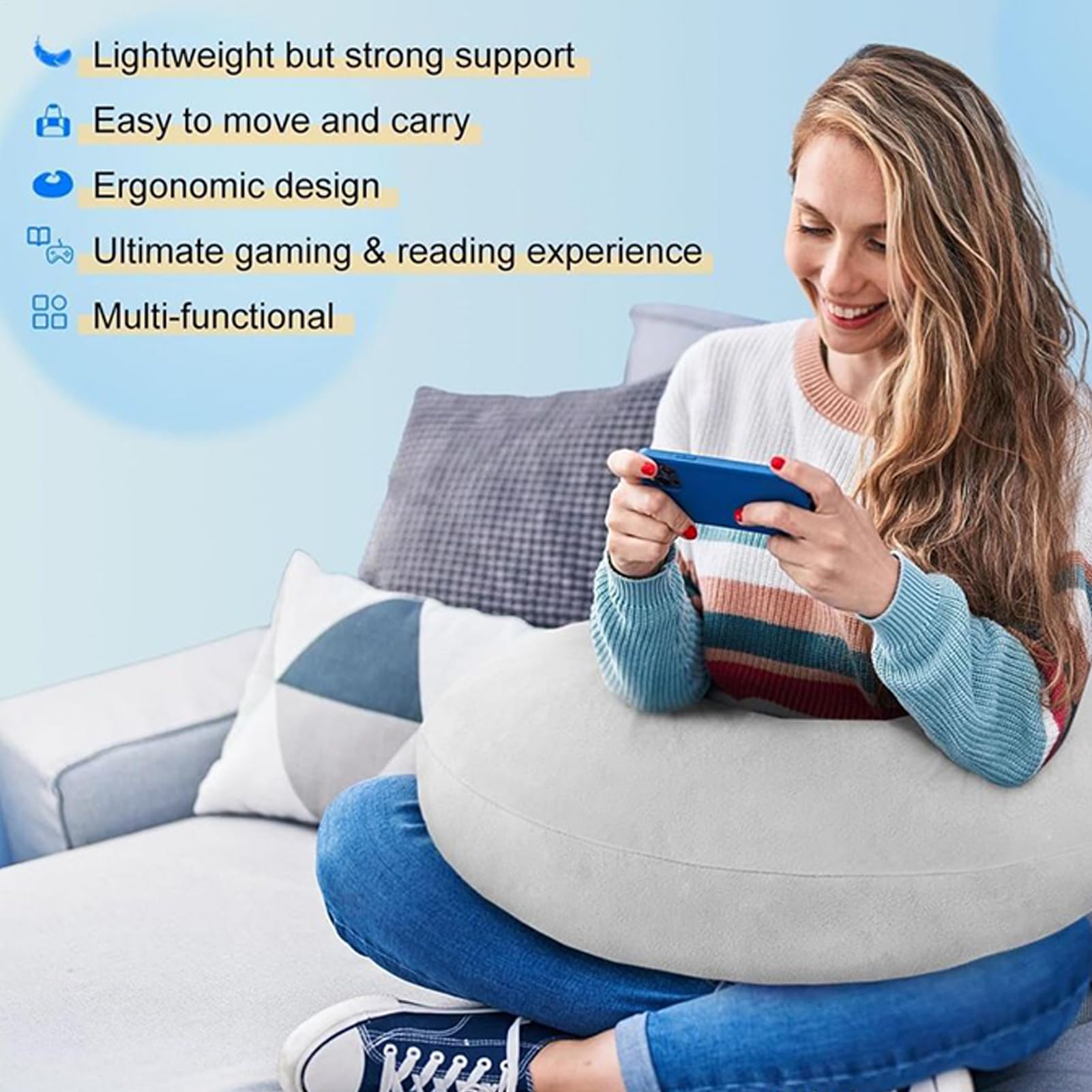 Arm Rest Pillow - Comfortable U Shaped Arm Pillow | Effecient Armrest Support Pillow Set, Ergonomic U-Shape Cushion for Reading, Working, Kids, Watching TV, Sofa, Couch, Crocheting, Adults