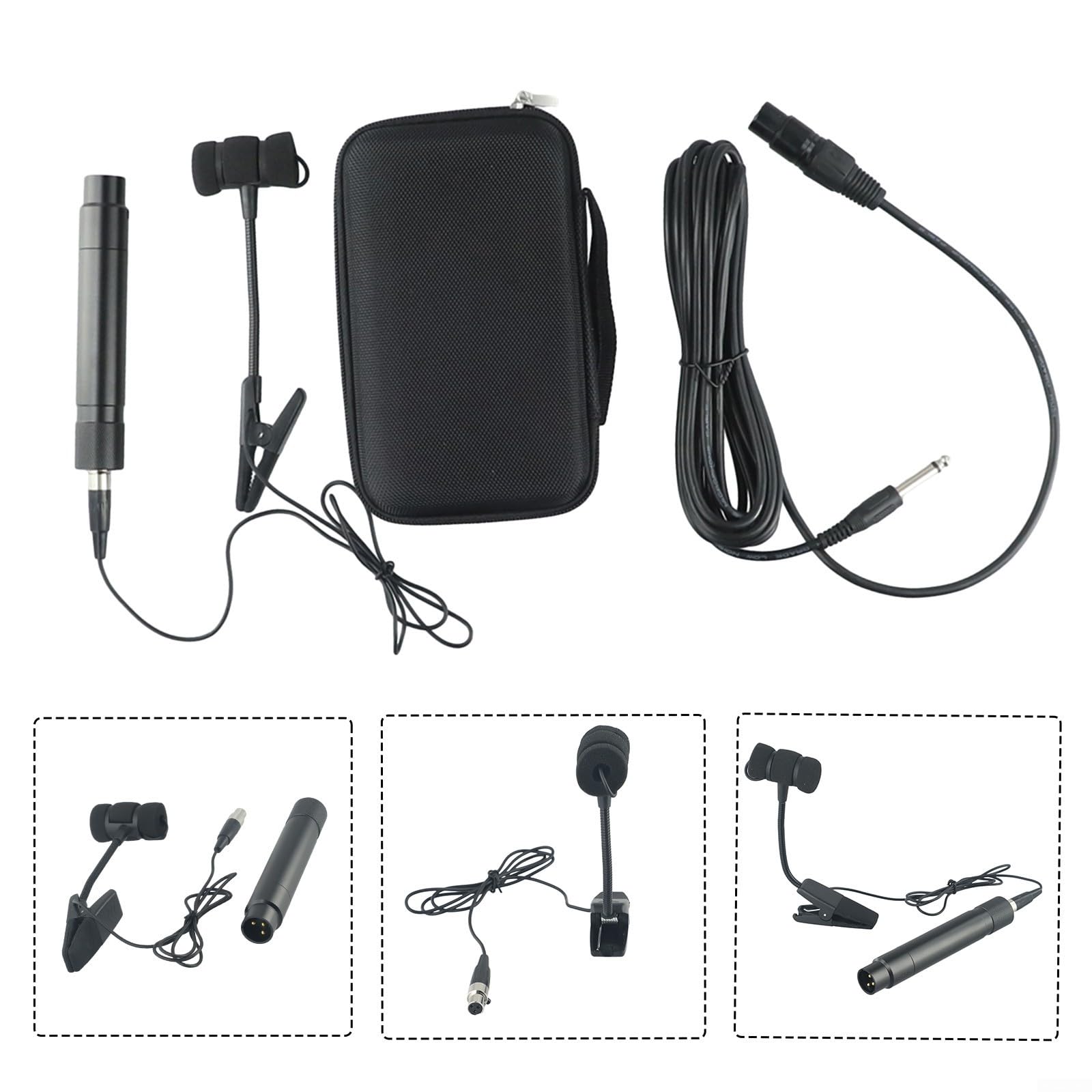 Portable 3 Pin 4 Pin Wired Sax Microphone Omnidirectional Mic for saxophone, violin, electric guitar Music Instrument (A)