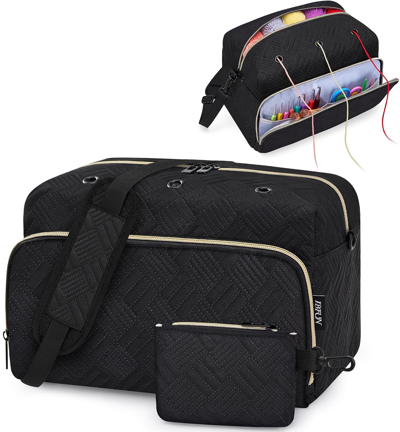 IBFUN 2 Pcs Yarn Storage Organizer with Shoulder Strap