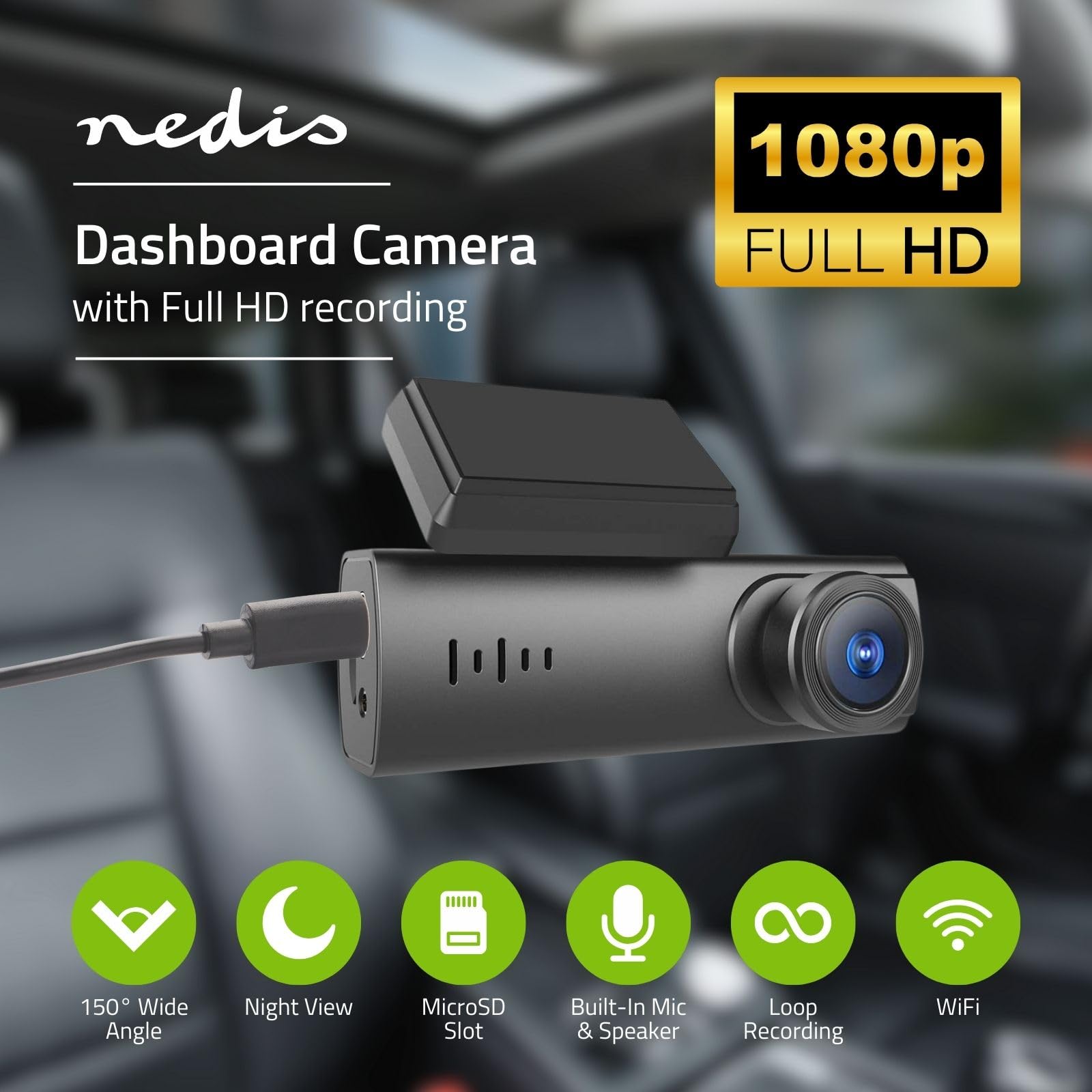 Dash Cam - 1080p@30fps - 2 MPixel - LCD - Nachtsicht - Schwarz