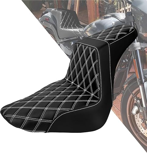 HDBUBALUS Driver Passenger Seat Motorcycle Two-Up Seat Fit for Harley FLSTF FXBR