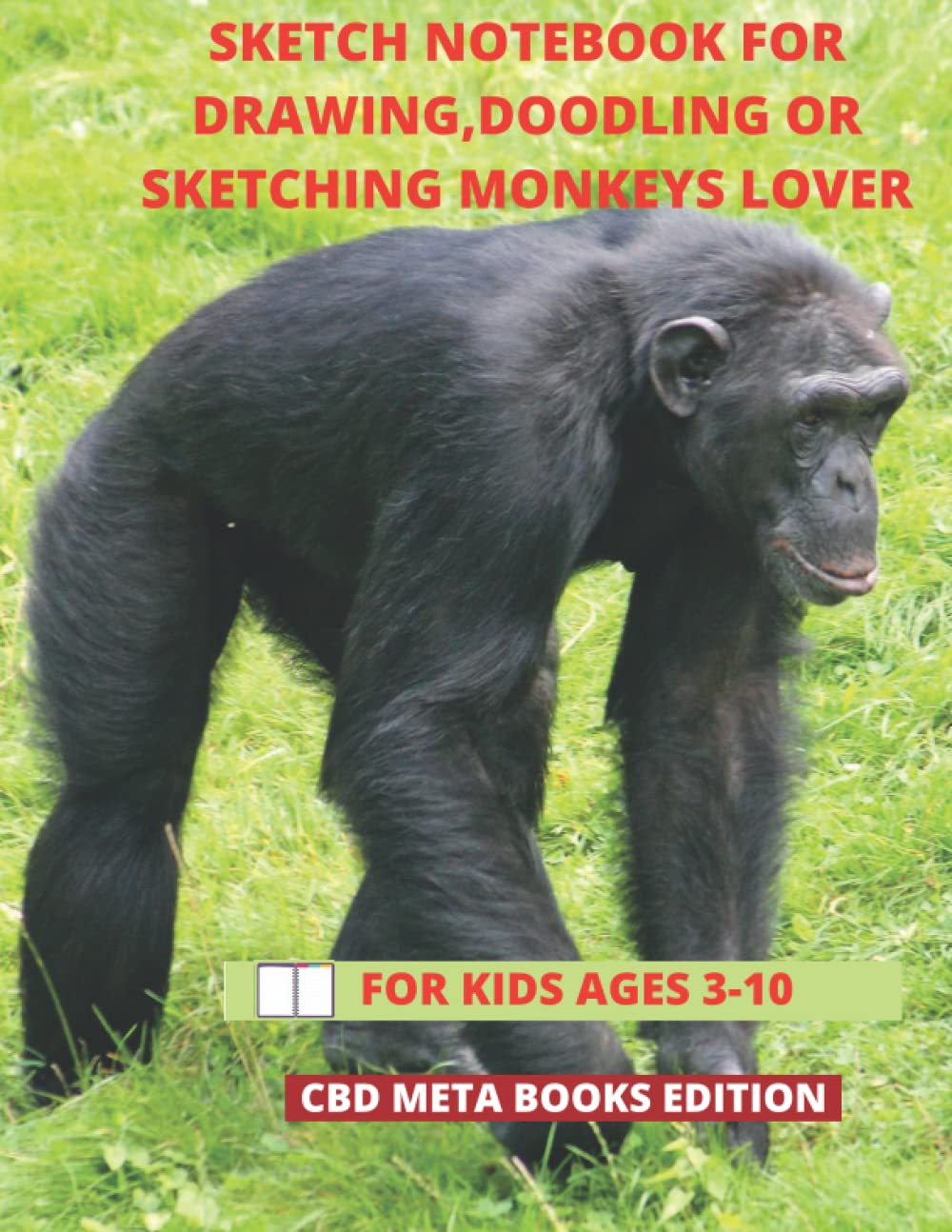 SKETCH NOTEBOOK FOR DRAWING,DOODLING OR SKETCHING MONKEYS LOVER, FOR KIDS AGES 3-10: Sketchbook: Cute Monkeys Sketchbook for Girls and boys with 120 .
