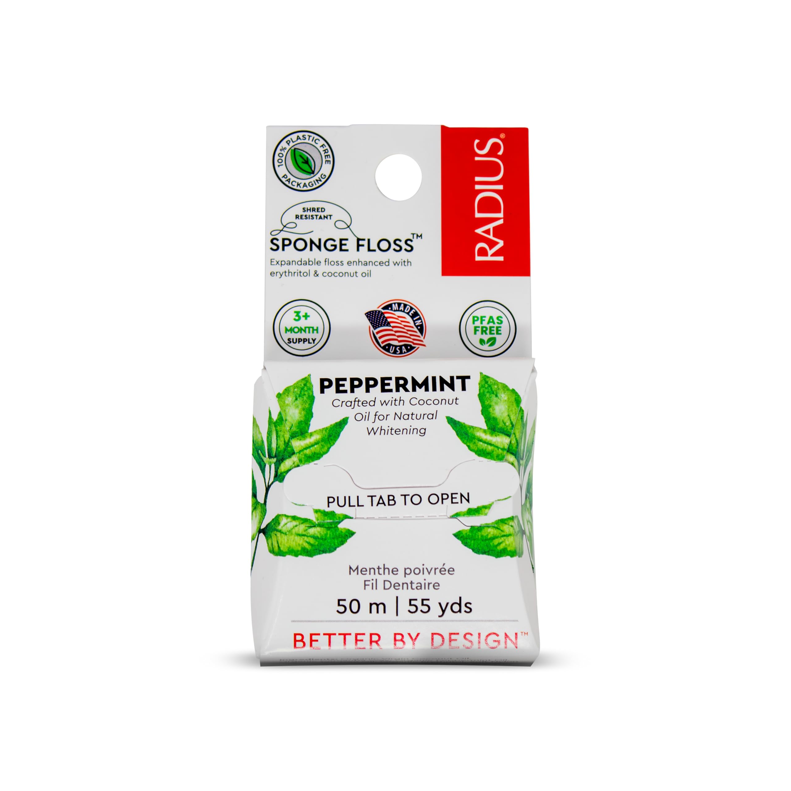 Radius Sponge Floss Peppermint Vegan 55yd