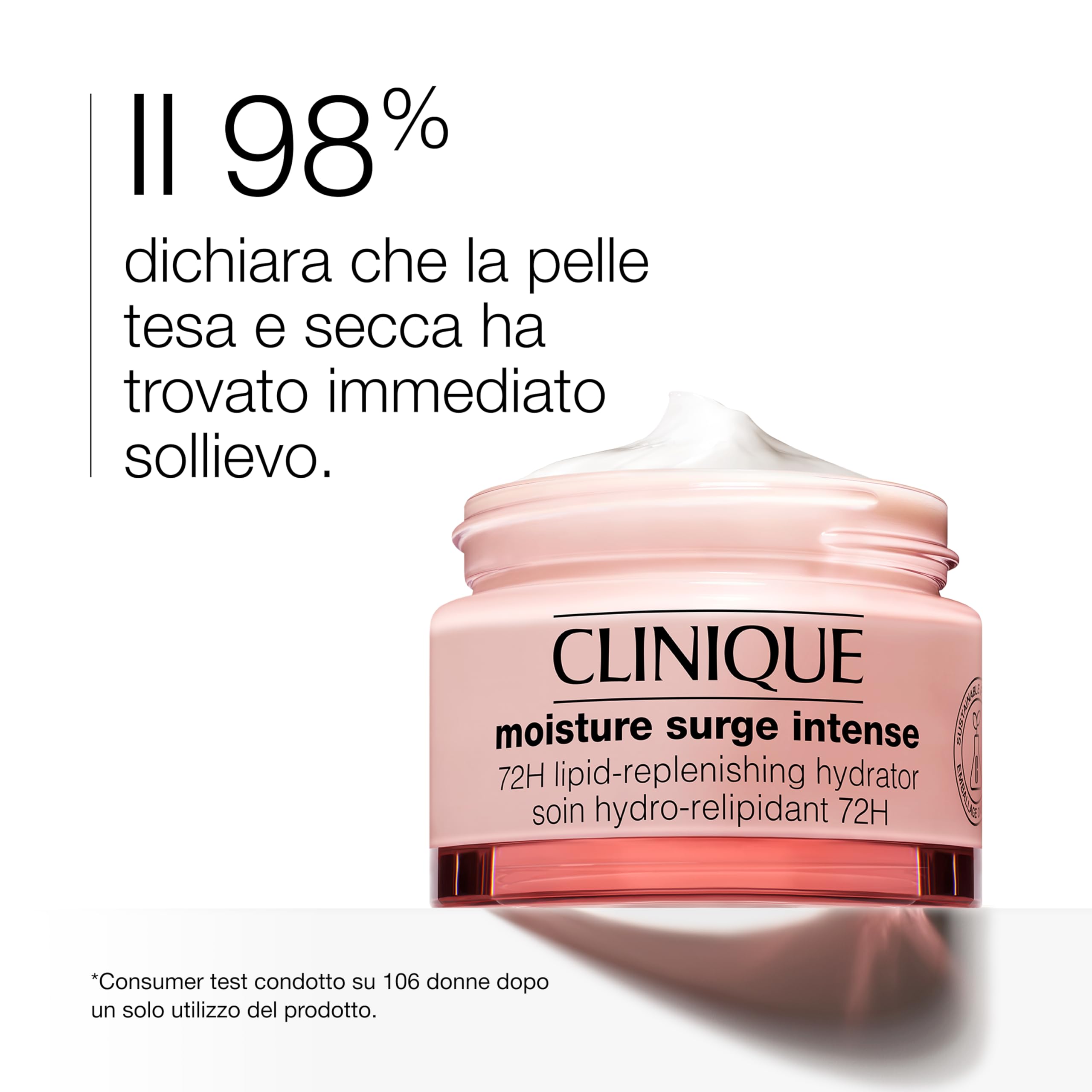 Clinique Moisture Surge Intense 72H Lipid-Replenishing Hydrator idratante viso con acido ialuronico, acqua di aloe e cica | Idratazione