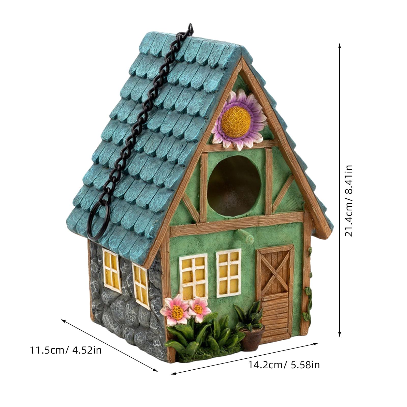 Hängendes Vogelhaus mit Holzmaserung 2 Stück aus Kunstharz