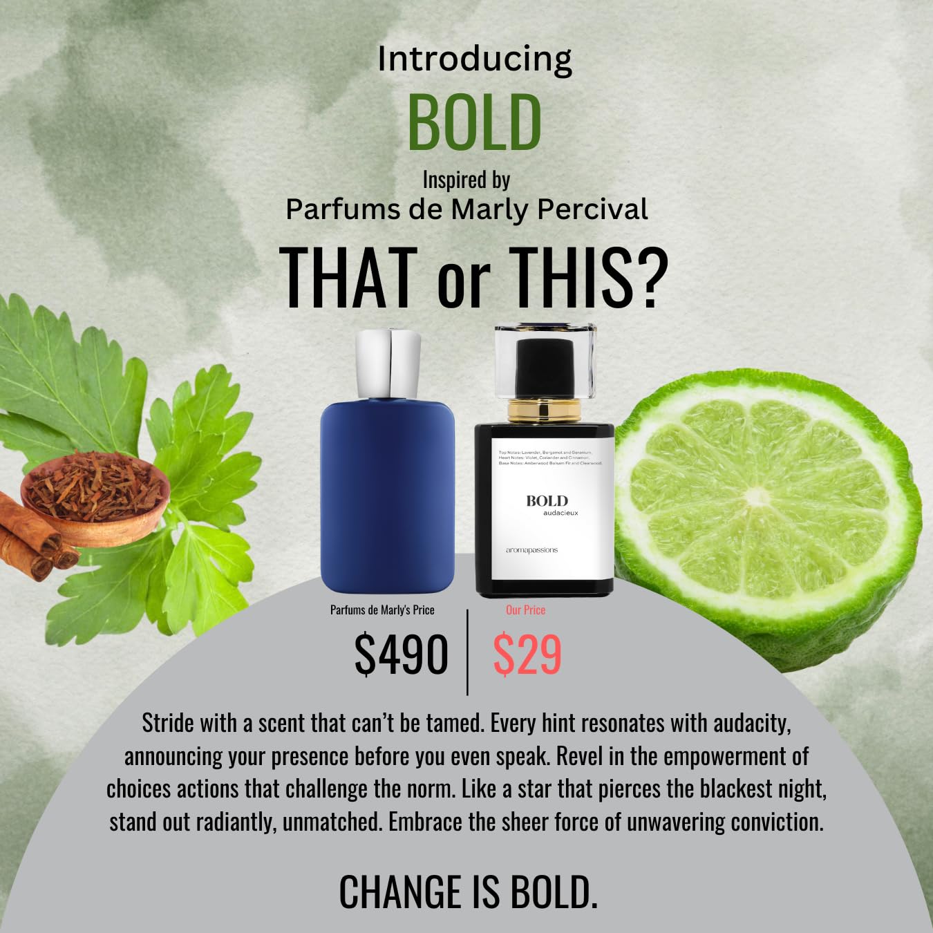 BOLD | Inspired by Parfums de MRLY PERCIVAL | Perfume for Men and Women | Extrait De Parfum | Long Lasting Dupe Clone Essential Oils Fragrance | Perfume De Hombre Mujer | (100 ml / 3.4 Fl Oz)