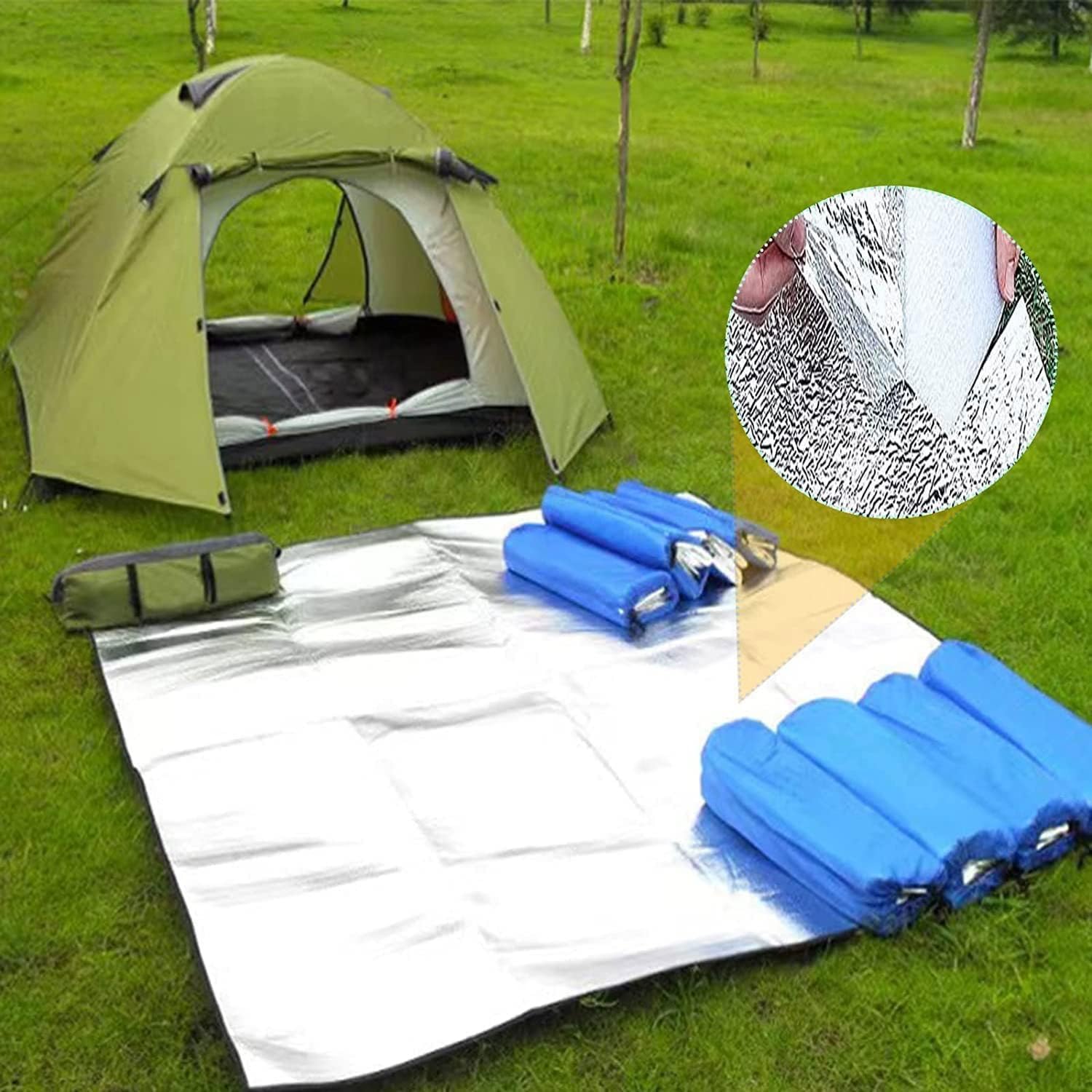 Camping Schaumstoffmatte - Isolierte Isomatte für Zelt - Leichte tragbare Thermomatratze mit Tragetasche für komfortable Outdoor-Abenteuer