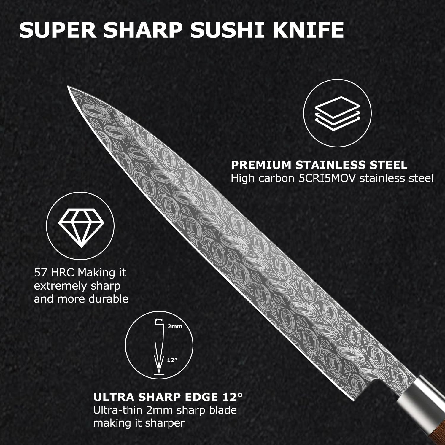 24cm Yanagiba Messer 5Cr15MoV Edelstahl, Sashimi Sushi Messer Einzelfase Klinge-Japanisches Kochmesser Profi Fischmesser Holzgriff -mit Fischgrätenpinzette (Style A)