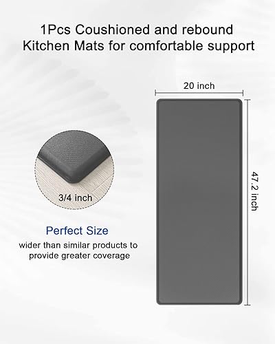 Miniatura 2 de Artnice Tapete de cocina acolchado antifatiga, tapete de escritorio de pie, ergonómico, tapete antideslizante de cocina, tapete de pie para el lugar