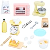 ONEST 26 Pieces Miniature Dollhouse Accessories Mini Stuff with Stand Mixer Kitchen Scale Flour Rolling Pin and Others for Dollhouse Kitchen Toys