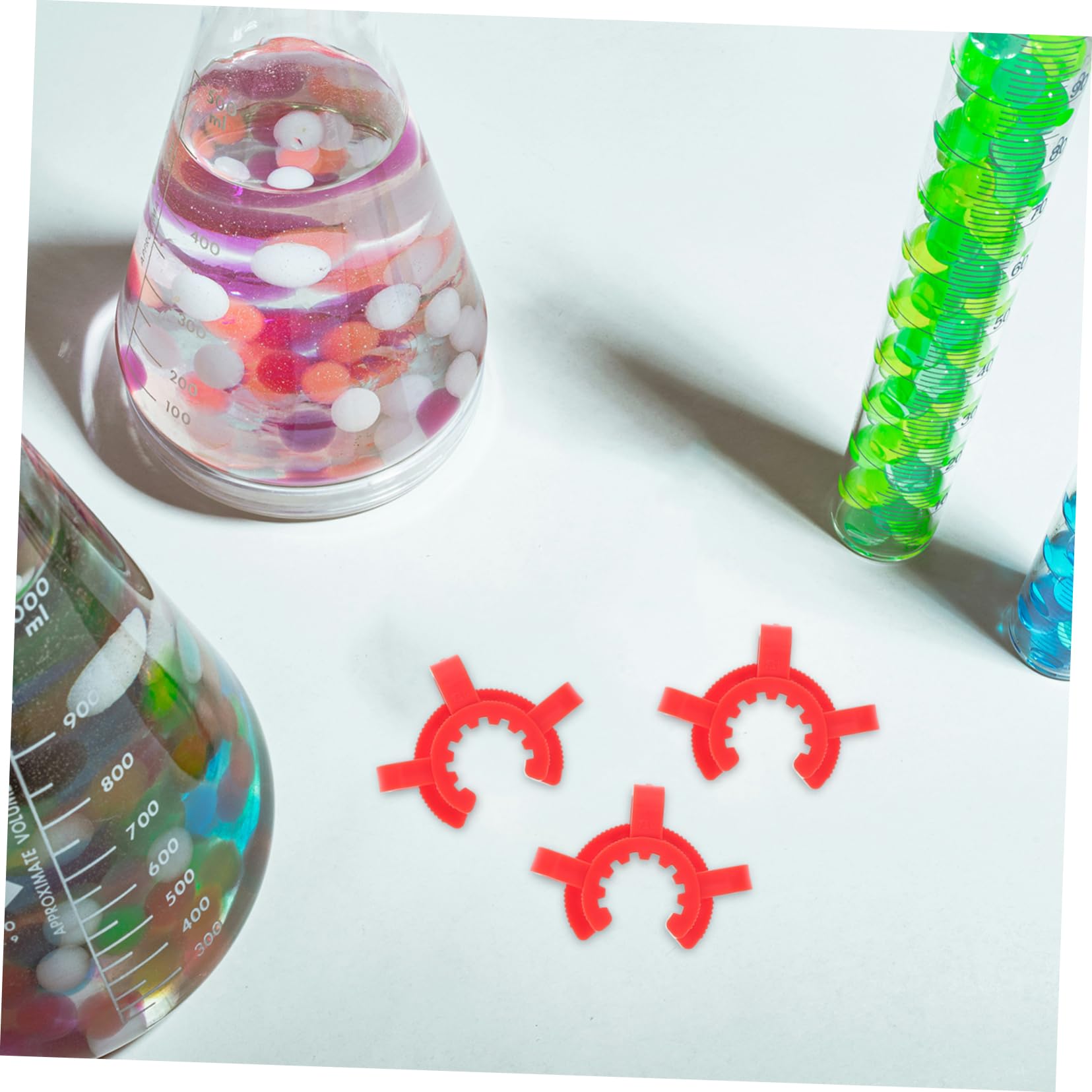MAGICLULU Lot de 8 Clips pour Joints en Verre en Plastique Rouge Prise Ferme et Utilisation Polyvalente pour Montage en Laboratoire
