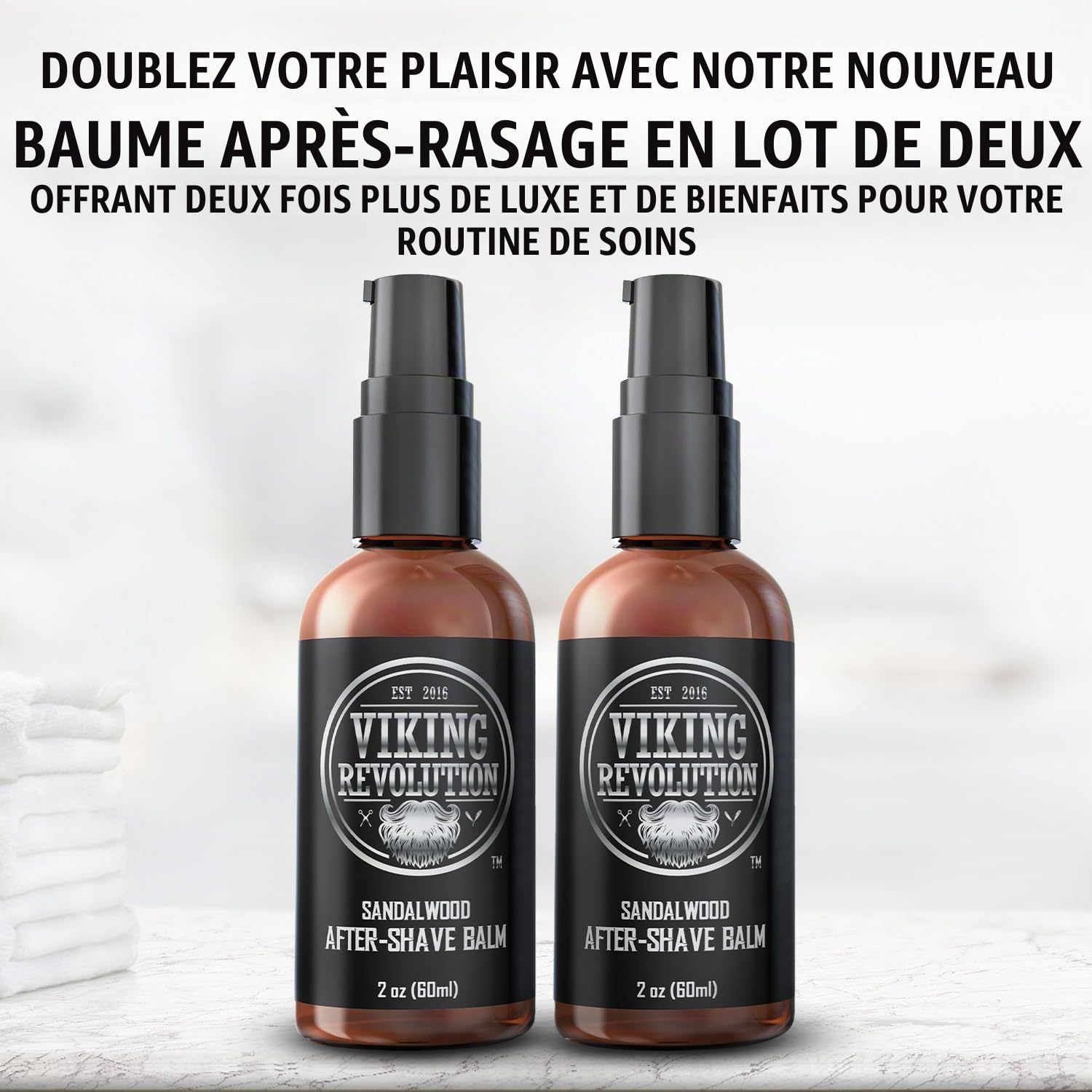 Luxury After-Shave Balm for Men - Premium After-Shave Lotion - Soothes and Moisturizes Face After Shaving - Eliminates Razor Burn for A Silky Smooth Finish - Sandalwood Scent (2 Pack)