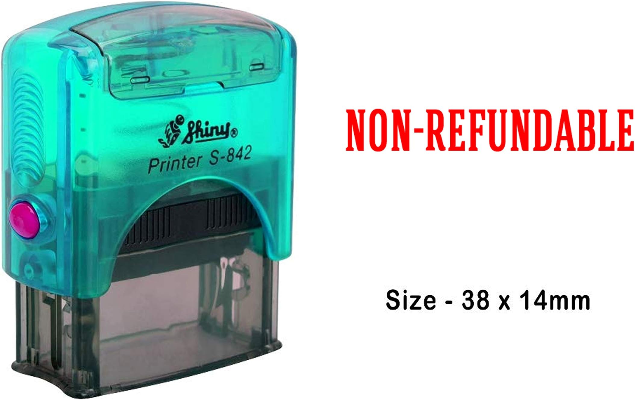 Non-Refundable Office Self Inking Rubber Stamp-Shiny S-842-Red Ink