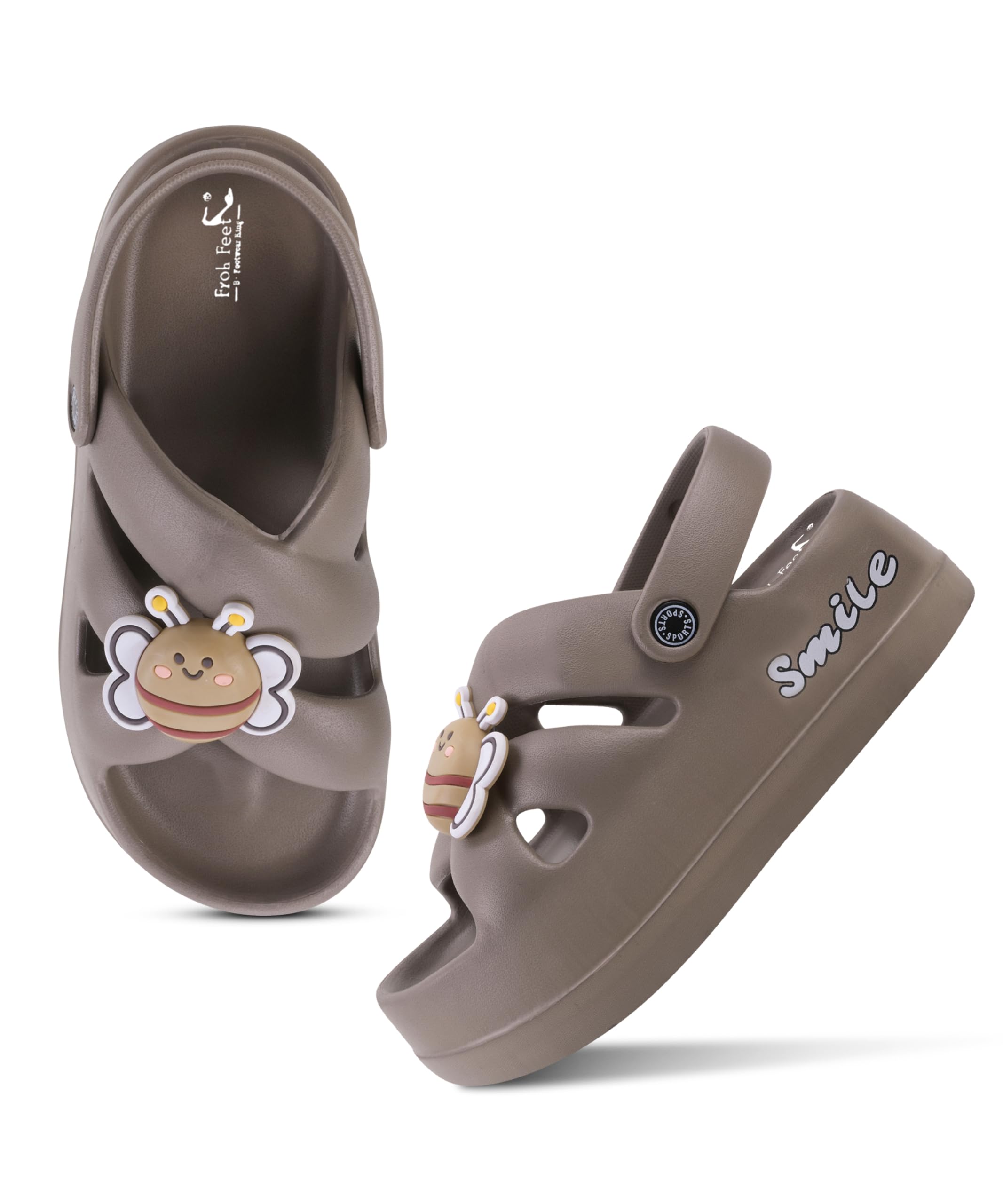 Froh Feet Trendy Criss Cross Strap Clogs Cute Embellished Slogan Print Platform Sandals for Women-image-13