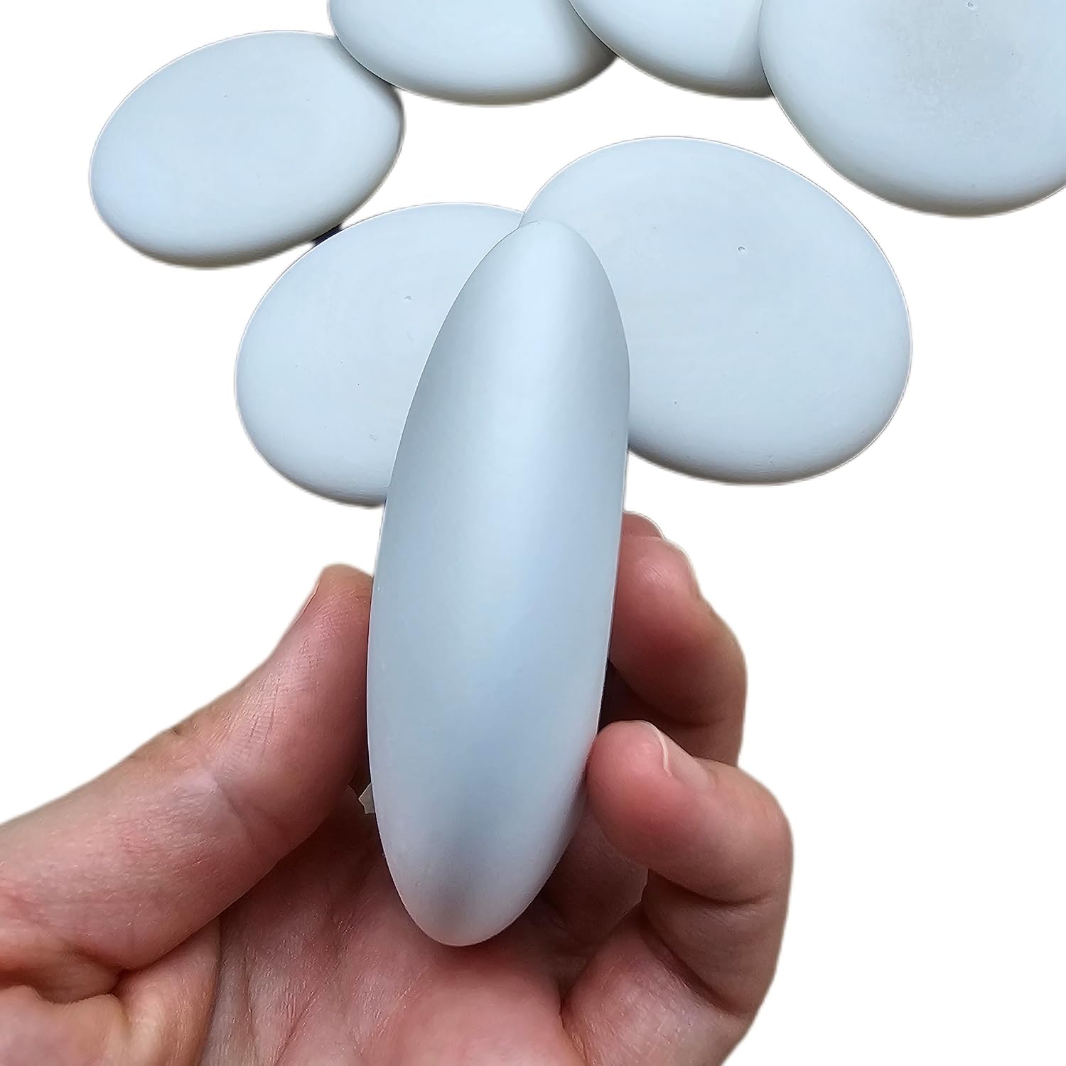 Blank Round Mandala Stones for DIY Painting - Smooth Surface - Creative Art Supplies 3 in (7 Pack)