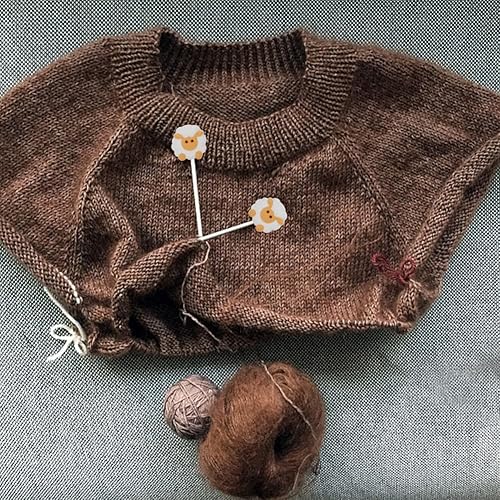 Miniatura 4 de WEBEEDY Tapones de aguja de tejer de oveja, protectores de punta de aguja, protectores de punta de tejer pequeños, tapas de extremo de aguja,